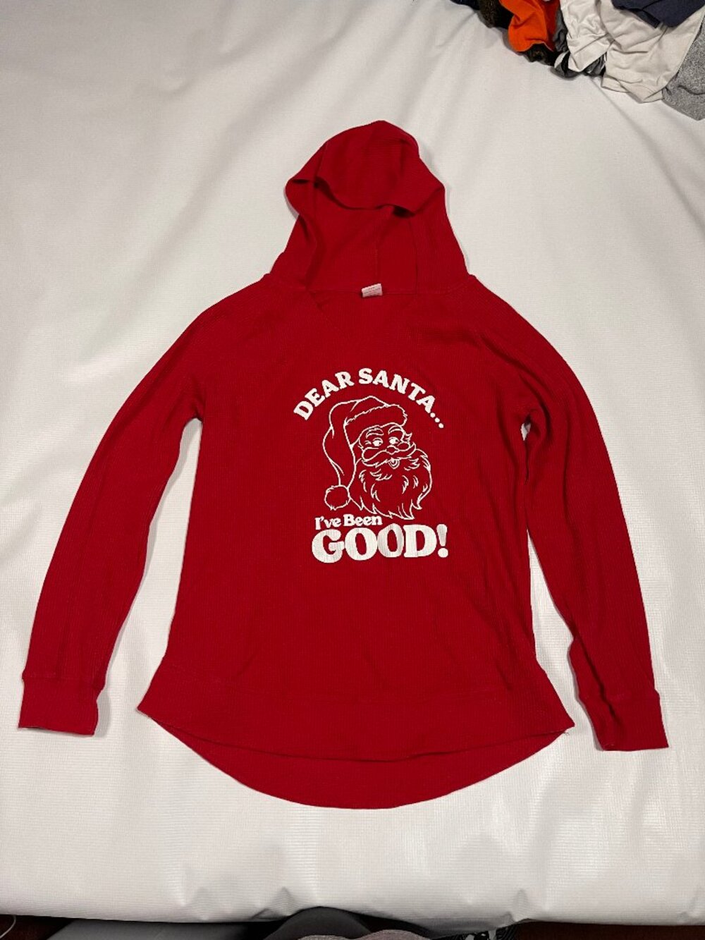 Holiday Time Women's Medium Red Thermal Lightweight Christmas Fashion Hoodie